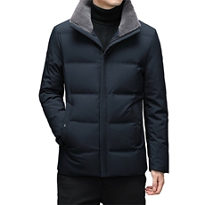 2023冬季休闲翻领羽绒服中年男士羊毛领外套爸爸装MYYL959-P220，男装羽绒服，电商B212（原钱塘6029）