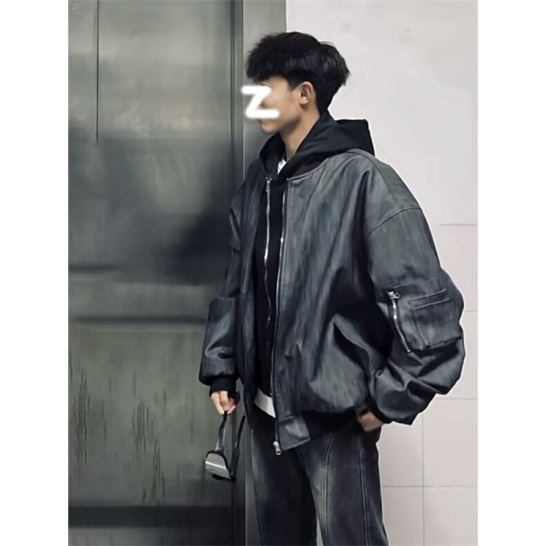 1506-1/JAA291/P69美式高街复古假两件连帽外套夹克,男装夹克,星座1506-1
