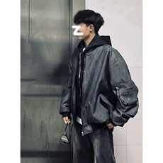 1506-1/JAA291/P69美式高街复古假两件连帽外套夹克，男装夹克，星座1506-1