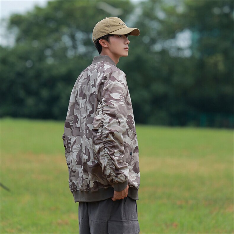 春季飞行服夹克外套男简约休闲百搭棒球服上衣迷彩P65JK837-P60,男装夹克,电商B306