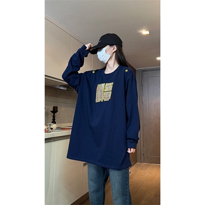 自家图现货 纯棉情侣宽松圆领刺绣风卫衣T恤男女WY18-特P35控58图片