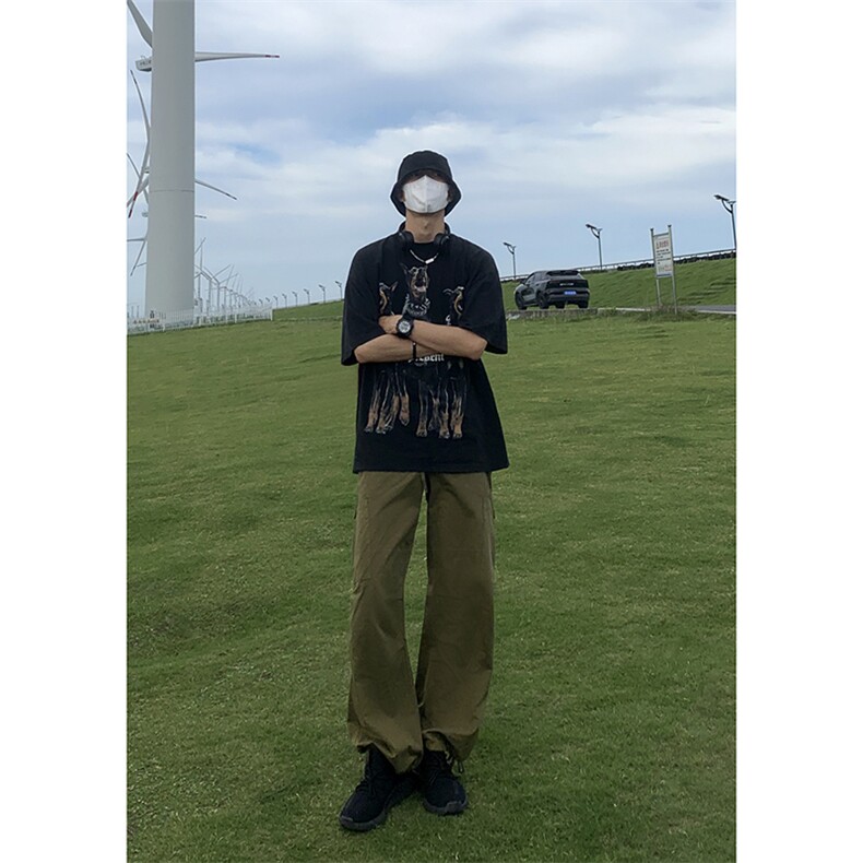 B221 美式ins街头hiphop宽松工装休闲裤子 LK23122-P65 控88图片
