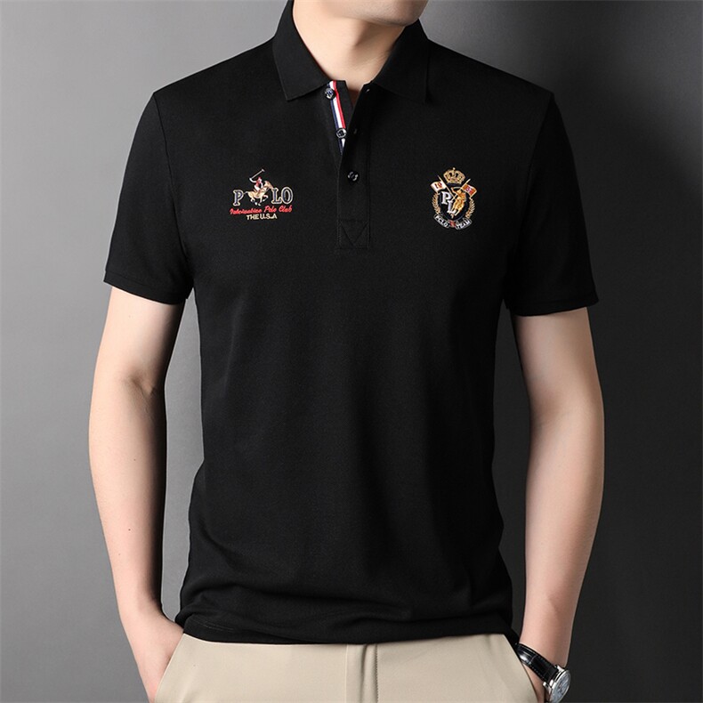 2023夏装中年男士短袖t恤夏季中老年纯棉polo衫上衣宽松衣服男装,男装T恤,电商B212（原钱塘6029）