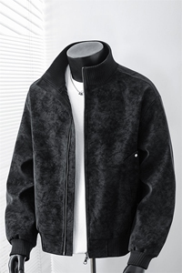 2026春新款得物品质休闲皮夹克飞行服皮衣男防外套26183-P60图片