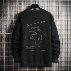 S6092-P28加绒款-P33秋季圆领卫衣男大码韩版宽松长袖外套网格，男装卫衣，电商A040A