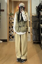 2026秋季日系宽松灯笼工装裤XZ604-KG35-P55控68，男装工装外套，星座604