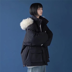 加绒加厚冬男女连帽棉衣毛领工装大口袋魔术贴面包服MY259P88，男装棉衣，星座1013-1