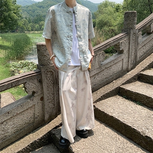 新中式热卖款！大好河山宽松大码短袖衬衫A021-CS7098-P70图片