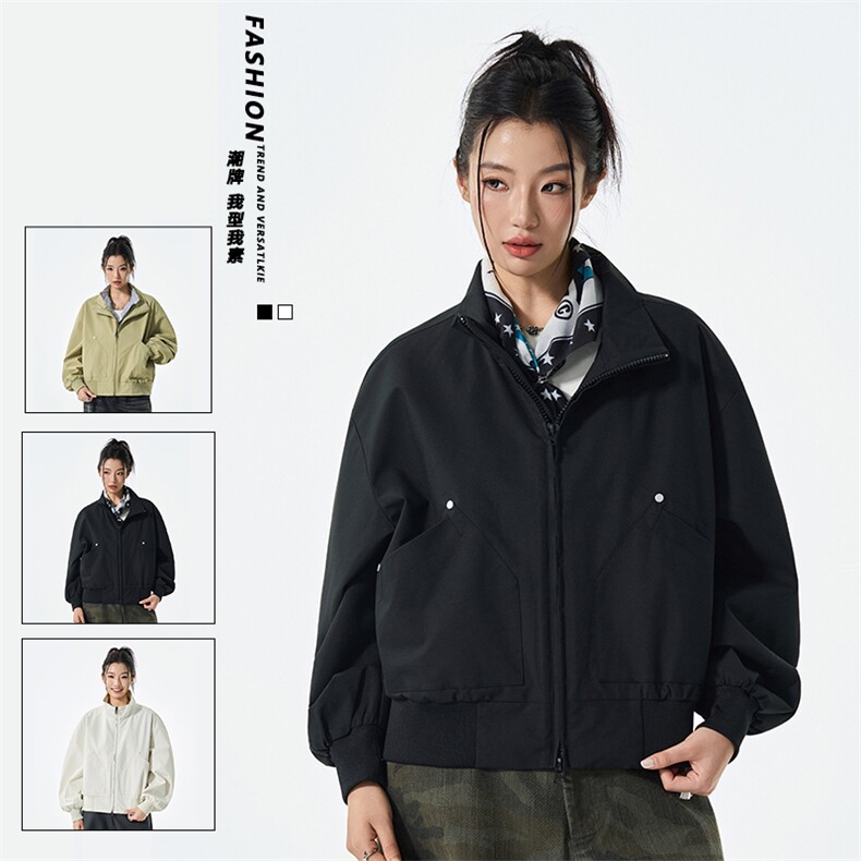 美式夹克潮牌宽松新款秋季复古百搭立领翻领外套JS5610-P78,男装夹克,星座610（原A335）
