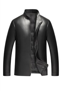 J97825加厚立领绵羊皮羽绒服男士外套皮衣冬季皮P650图片