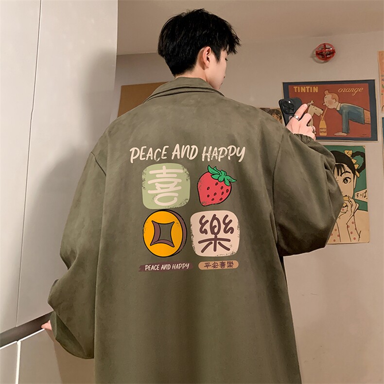 麂皮绒夹克男大码立领褂子外套JK85322-P68 加绒款-P78图片
