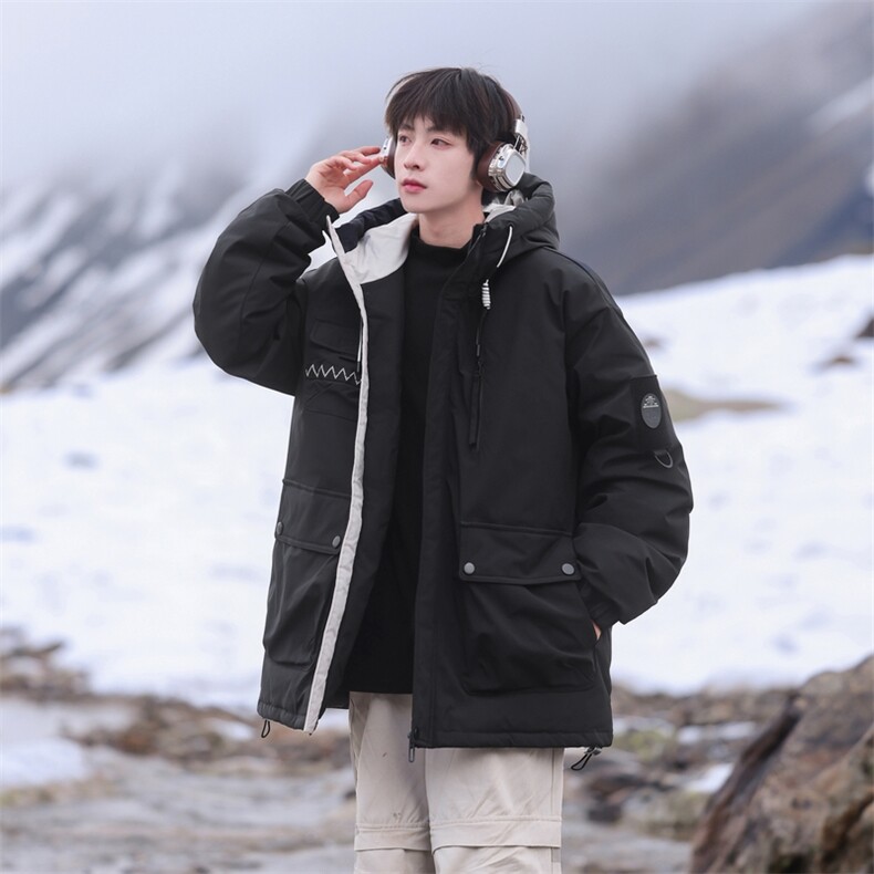 Y0307-P240冬季新款85%白鸭绒连帽工装羽绒服外套,男装羽绒服,星座109