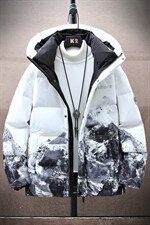 现货雪山款连帽时尚宽松轻薄白鸭绒扎染外套羽绒服R8833P100，男装羽绒服，星座301D-5(原星座1415）