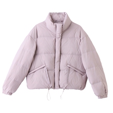 现货新款独特超好看短款羽绒服女款冬季立领面包服小个子羽绒外套，女装羽绒服，韩然一族