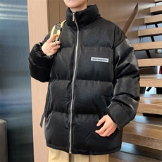 美式高街pu皮棉服男冬季痞帅宽松面包服外套潮牌设计感棉衣，男装棉衣，星座716-2