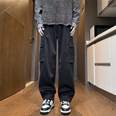 欧美高街工装休闲裤男秋季潮牌大口袋束脚九分裤子K7135-P40，男装休闲裤，星座1109-3