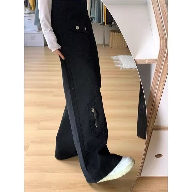 美式复古工装微喇牛仔裤女高腰宽松显瘦直筒马蹄长裤潮LK3966-p45,男装牛仔裤,星座1008