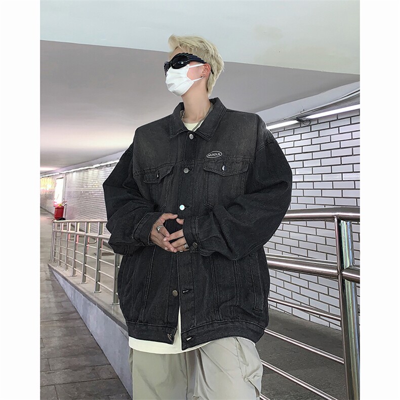 春秋新款潮牌夹克男复古街头宽松情侣百搭休闲外套,男装夹克,星座716-2
