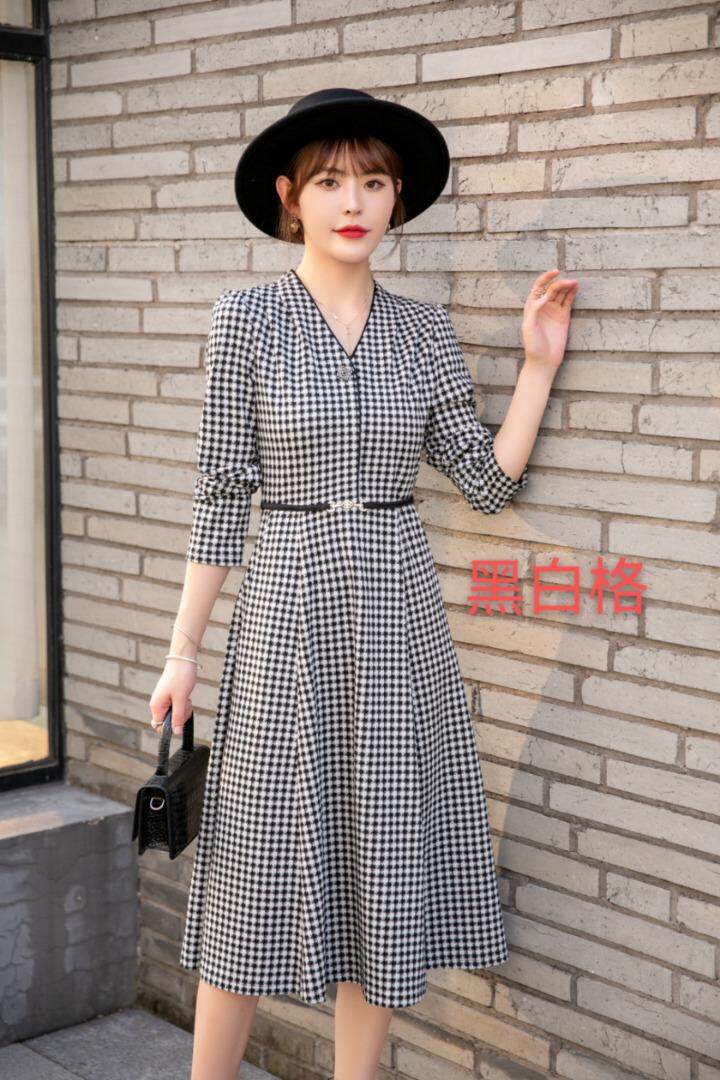 韩版修身连衣裙，女装连衣裙，红利秀雅