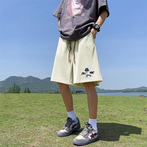 三条杠直播抖音得物品质运动男中裤五分休闲短裤K309P30图片