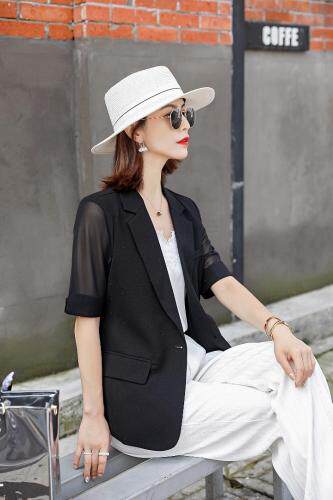韩版网纱西装，女装西装，咔蒂妮