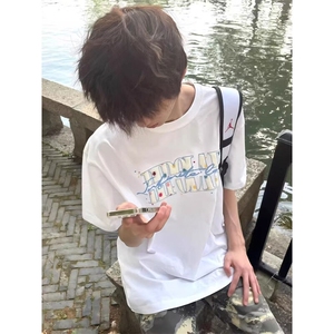万针全刺绣工艺抖音得物高品质260克重磅纯棉双纱美式高街短袖T恤图片