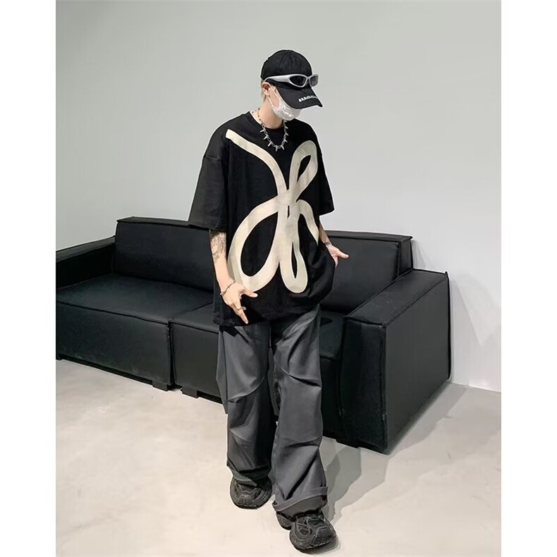 T恤男士短袖韩版潮流高街帅气拼色2024夏季新款ins体恤ST316-P35,男装T恤,星座412-3
