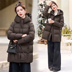 90白鸭绒羽绒服女2025冬季新款中长款连帽加厚宽松保暖羽绒外套，女装羽绒服，沁沁公主