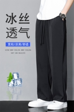 高品质冰丝裤子男夏季薄款宽松直筒垂感休闲长裤男K232/P55，男装休闲裤，电商A008