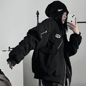 美式街头风小众设计感拉链棒球服外套春秋复古款飞行夹克oversize图片
