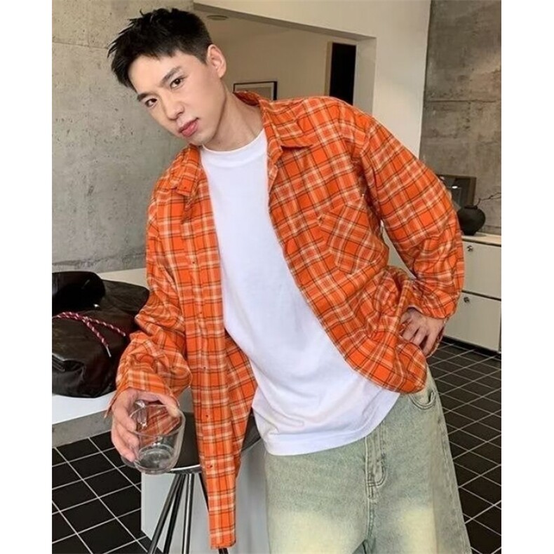 格纹防晒衬衫男女2025夏季装宽松多巴胺气质外套上衣CS203,男装防晒衣,星座1116A（原606A-3）