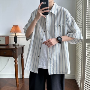 夏季新款衬衫潮流慵懒男方领衬衫RAC05P30图片