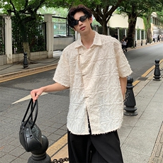 CS20-特P48不是网图有原图盗图新中式风宽松休闲短袖衬衫，男装T恤，电商B327
