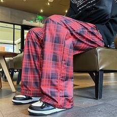 格子休闲裤男女韩版潮流高街帅百搭2024冬季新款ins长裤K5892-P33，男装休闲裤，星座412-3