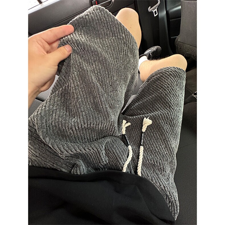 小香风针织运动短裤男夏季潮牌斑马纹薄款五分裤美式宽松直筒中裤,男装休闲裤,电商A086-1