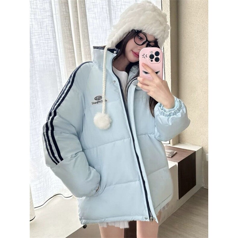 网络图现货冬季新款男女加厚短款三条杠韩系情侣棉衣外套RM17-P88,男装棉衣,星座1005-4