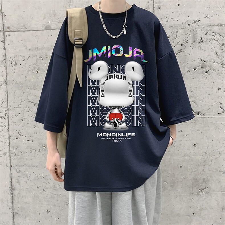 Q11214-P30春夏季七分袖t恤男大码五分袖男短袖中袖大皂风,男装T恤,电商A040