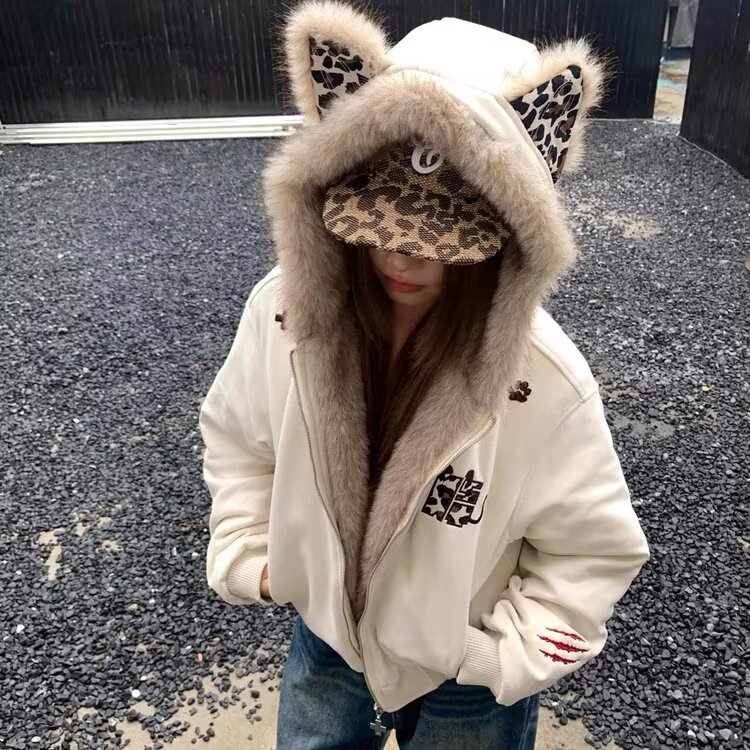 2025冬季飞行夹克牛角扣毛领连帽棉服男女派克服外套MF383-P115,男装夹克,星座412-3