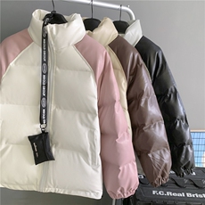 毛毯平铺拼接撞色面包服时尚立领保暖皮棉服A247-MY520特批85，男装棉衣，电商A247