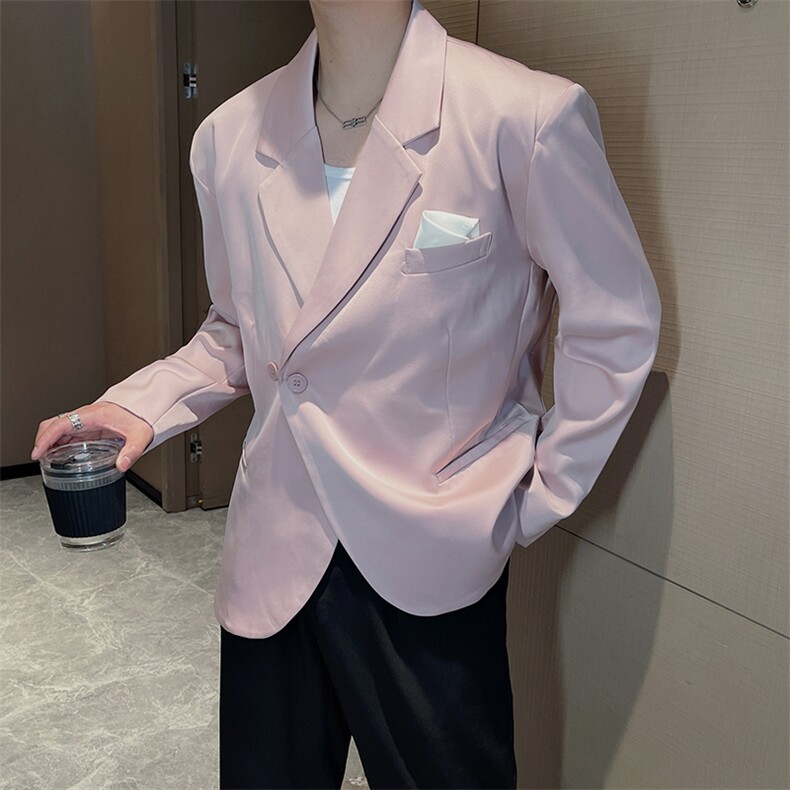 秋季网红高级感醋酸潮流轻奢西装男禁欲系英伦西服外套XZ071-P125,男装西服,电商B267