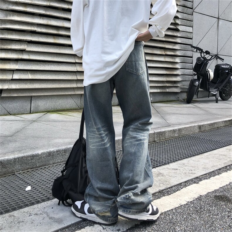 破洞牛仔裤男韩版潮流高街帅2023秋季新款ins宽松休闲裤K2207-P43,男装牛仔裤,星座412-3