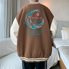 摇粒绒棒球服男大码开衫卫衣男夹克BF86341-P65，男装夹克，电商A040