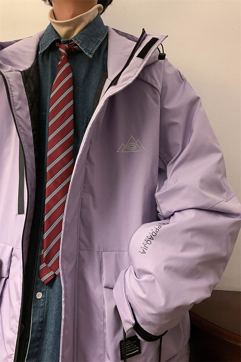 冬新防风防水拉链魔术贴滑雪服工装反光条夹克外套男大码M69-P170,男装棉衣,电商A001-1