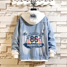 2022大货男士假两件牛仔衣情侣外套印花夹克JK666-P55，男装工装外套，星座1103-1