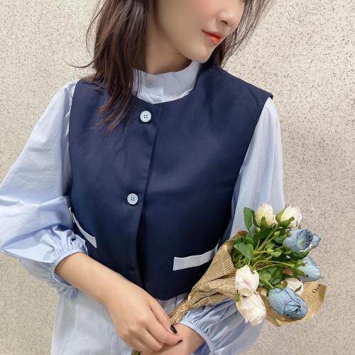 现货秋季马甲衬衣真两件百搭显瘦，女装马夹，Jarmore隽末