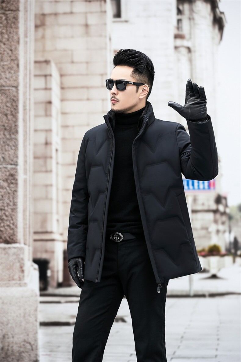 中年时尚白鸭绒羽绒服男加厚中年爸爸装新款冬季外套SFT81558-360图片