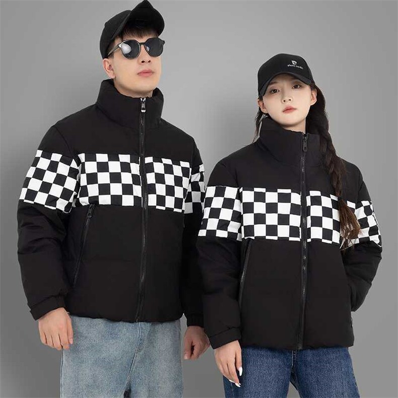 （带报告）90%白鸭绒羽绒服立领棋盘格子加厚外套DB05-P210,男装羽绒服,星座1210A