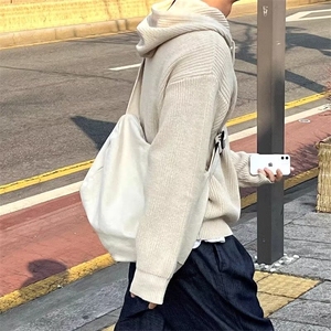 双拉链连帽针织毛衣外套男秋冬款韩版潮百搭情侣款上衣MY239 P59图片