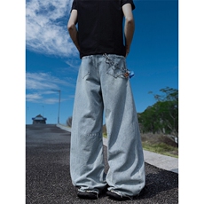 特~马路景夏季潮流破洞牛仔裤直筒宽松版型男裤长期有货571P49，男装牛仔裤，星座902A