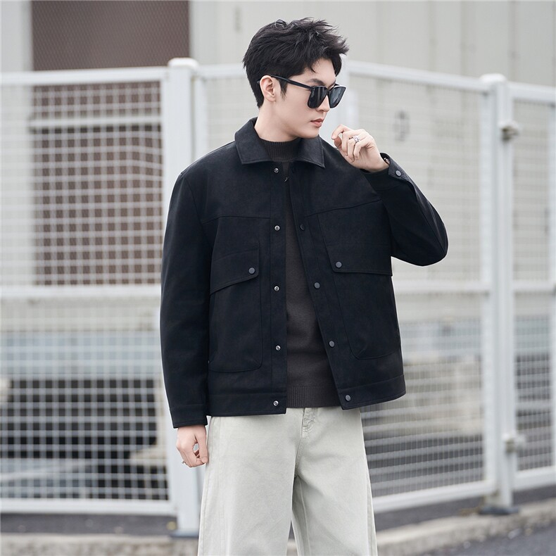 新标90绒羽绒服男冬季2025新款皮夹克外套A313-8878-P245,男装夹克,电商A313